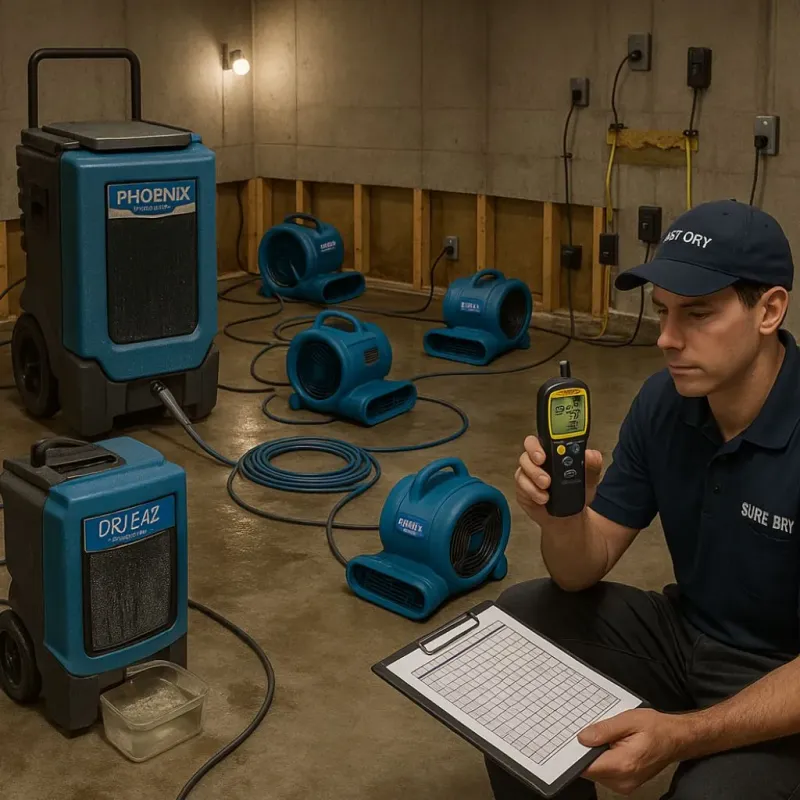 Structural Drying and Dehumidification process in South Shore, IL